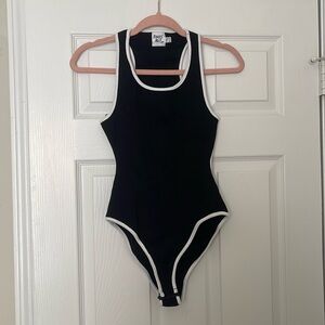 Princess Polly black white open black bodysuit